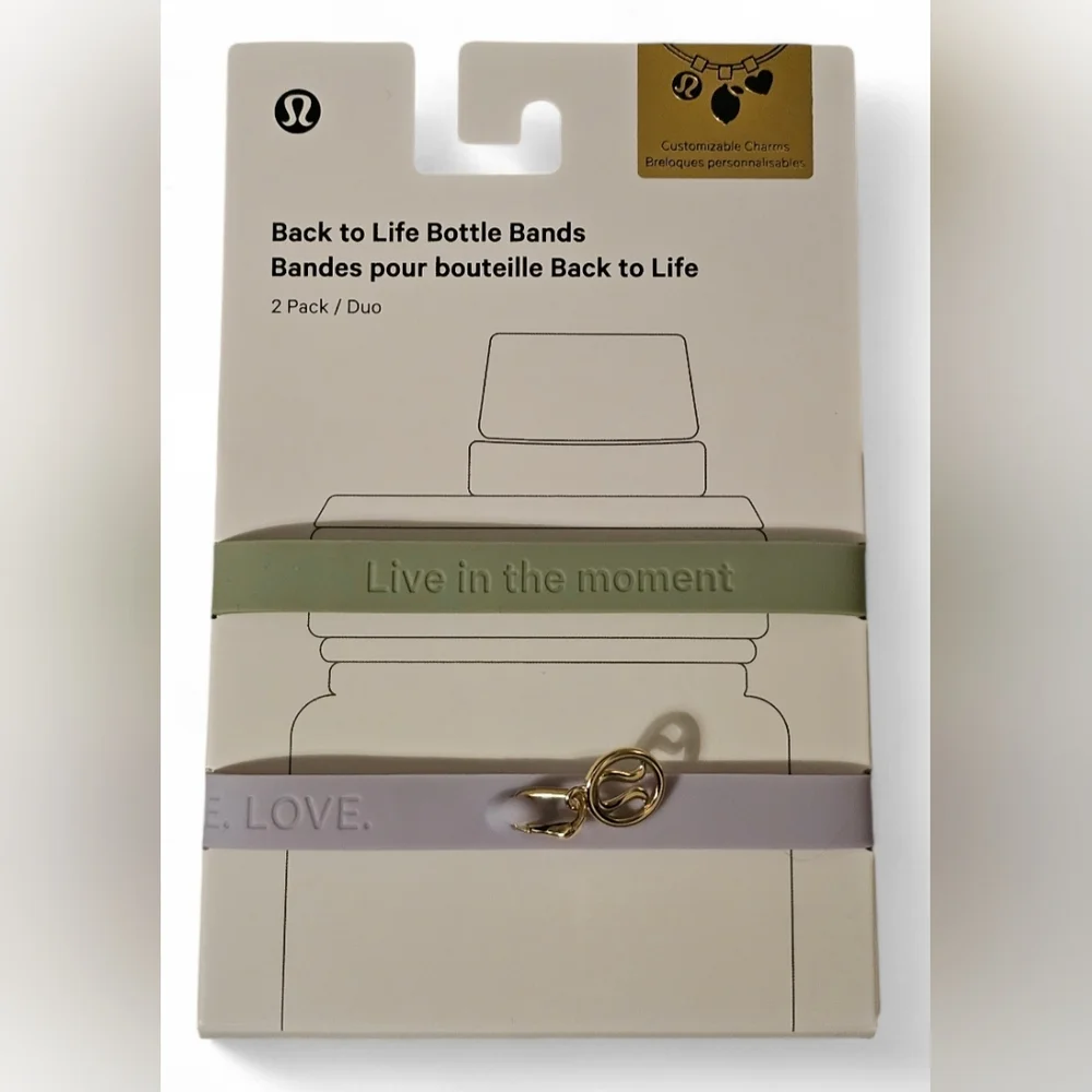 Lululemon Back To Life Bottle Bands 2 Pack, Green And Purple. New - Picture 3 of 4